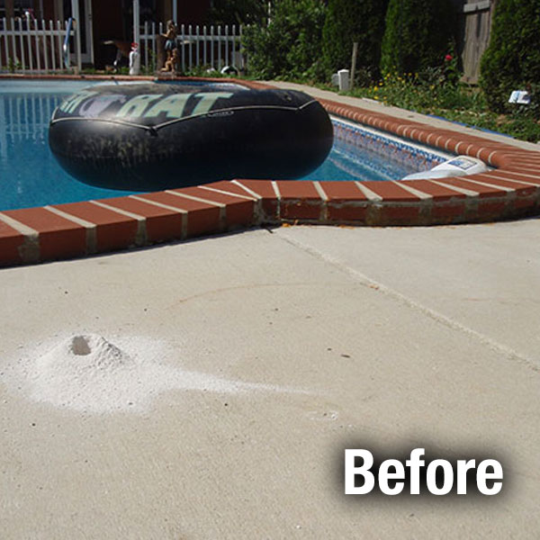 Pool Deck Leveling Cleveland West - Before
